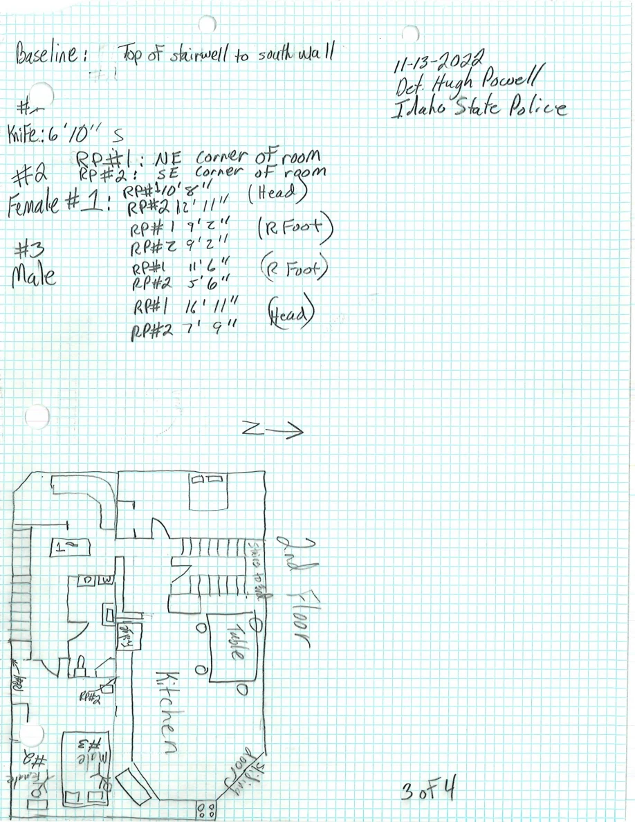 Handwritten measurement notes and a second-floor plan on graph paper.
