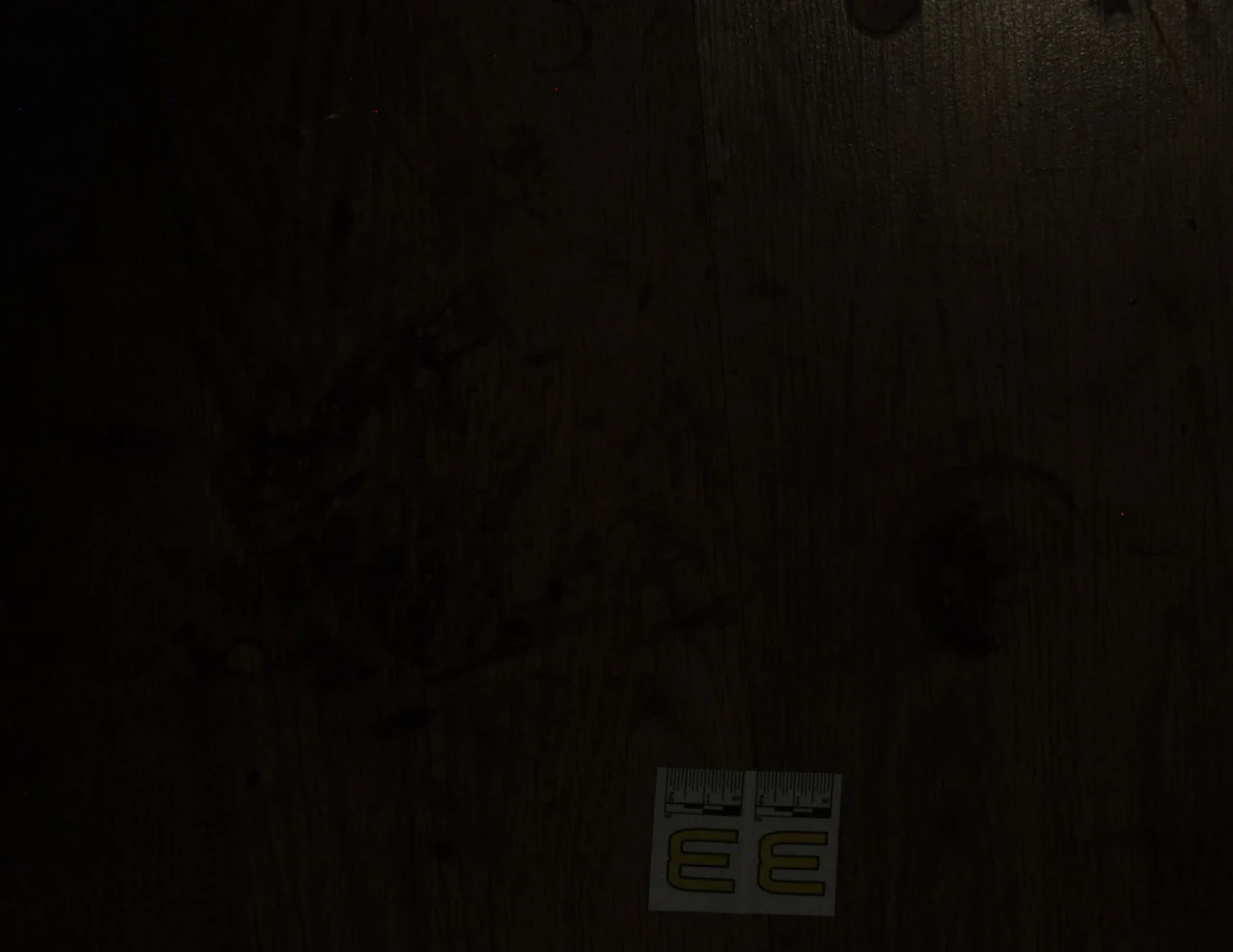 Very dim view of floor marks with scale label 33.